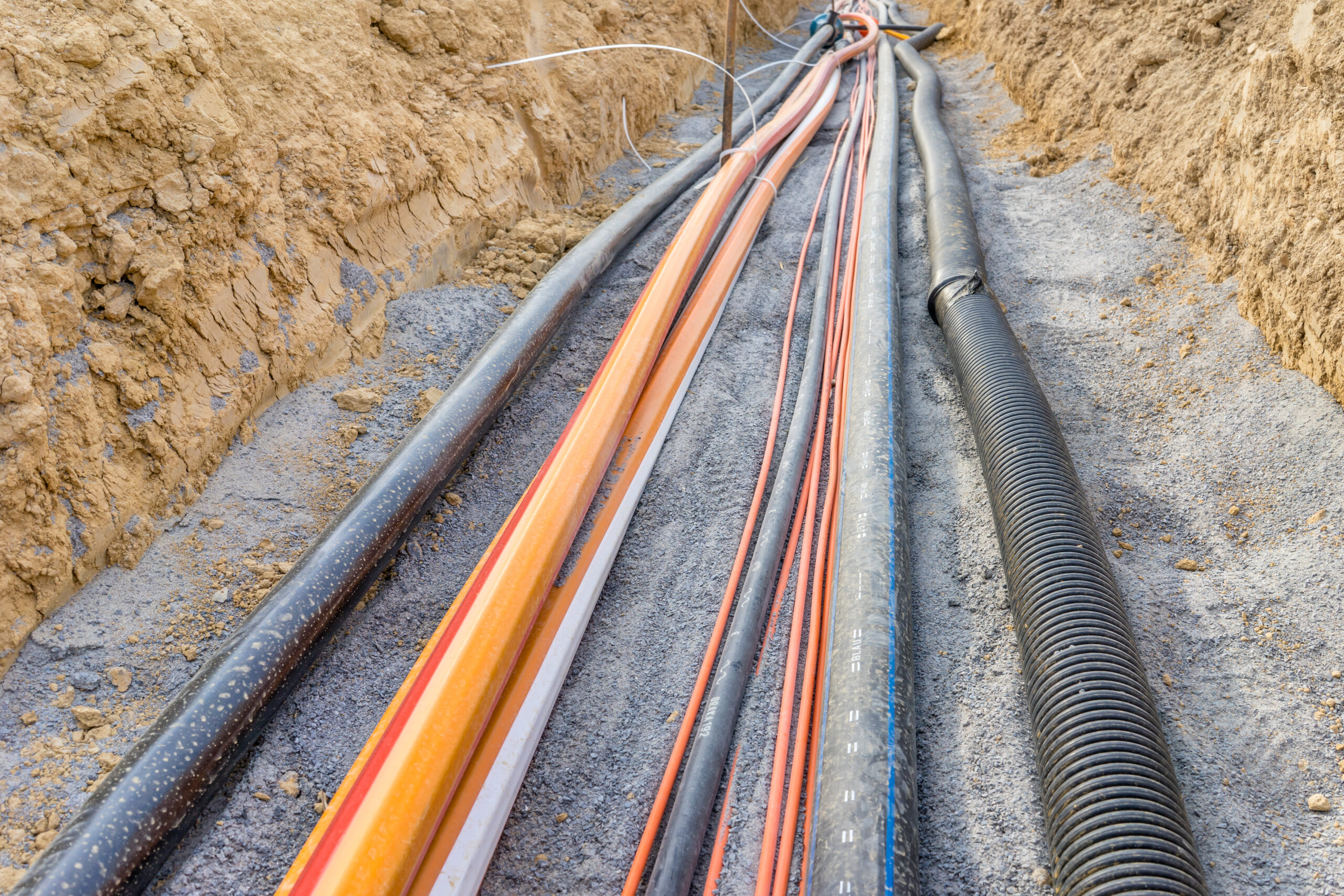 Neu verlegte Kabel